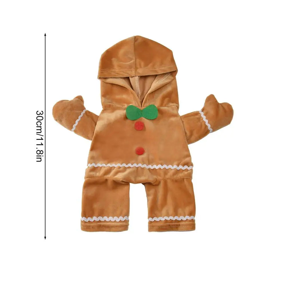 Pet Clothes Christmas Walking Gingerbread Man Pet Costume Cosplay Warm Soft Hoodie Dogs Puppy Pets Sweater for Autumn winter