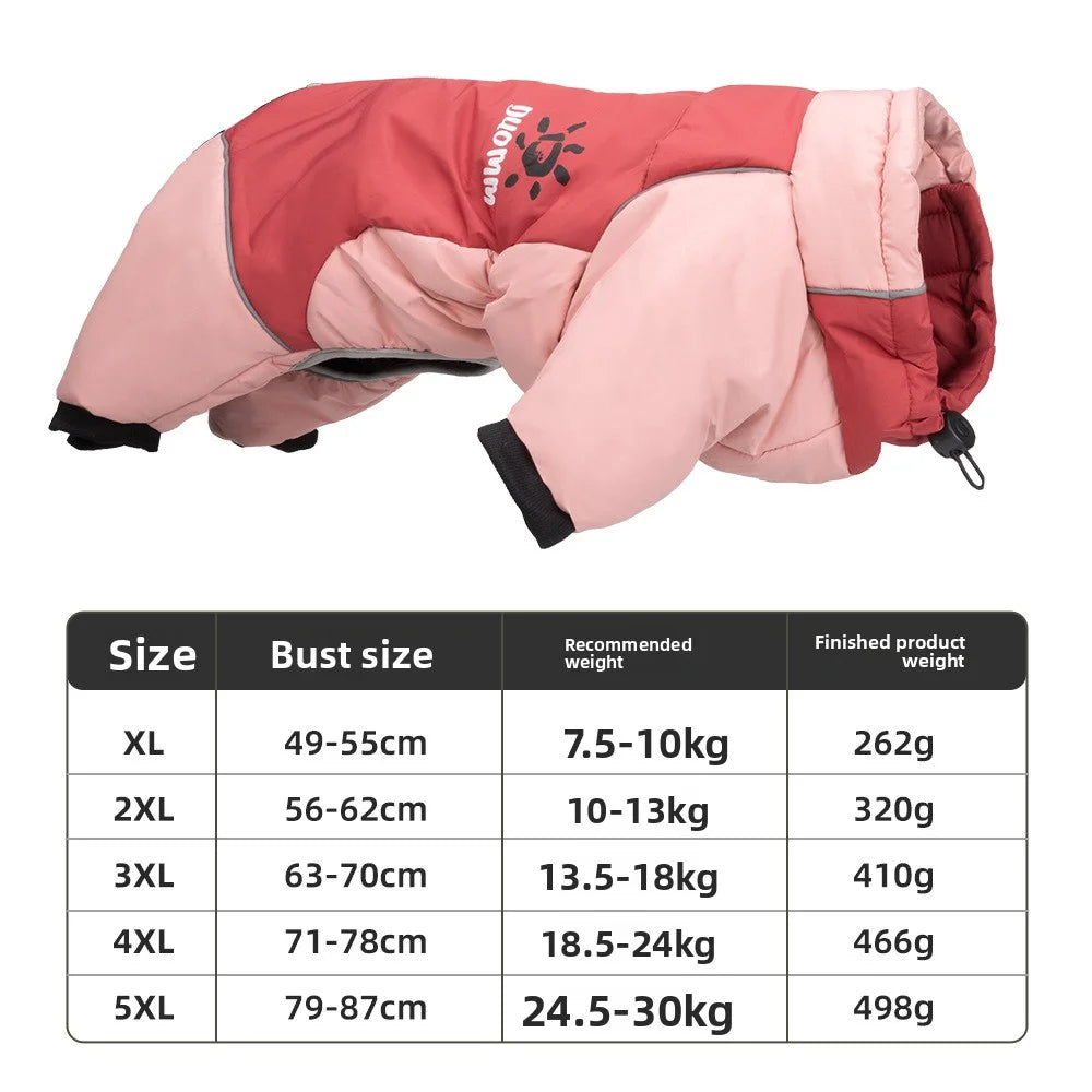 2025 New Winter style dog clothes outdoor large four-legged clothes big windbreaker cold-proof warm fashion pet clothing