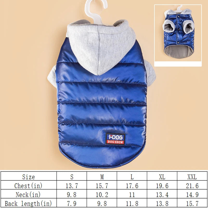 Pet cat and dog clothes, autumn and winter clothing, cold-proof and warm hooded two-legged hooded clothes, pet supplies