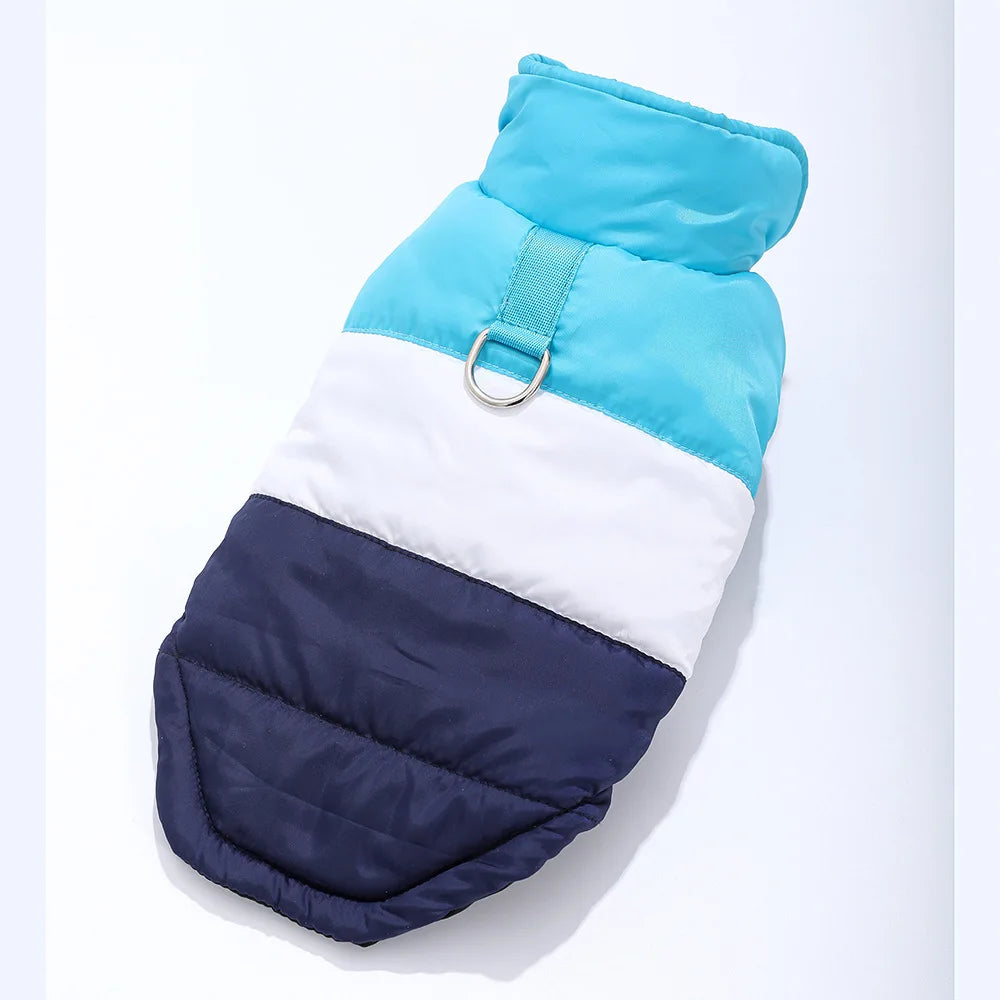 Windproof Dog Clothes Color-blocking Puppy Coat Winter Small Dogs Costumes Cats Clothing D-ring Yorkshire Pug Pet Outfits