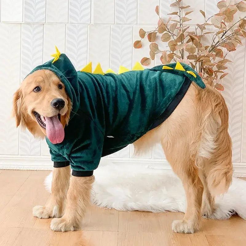 Dog Pajama Coat Pet Clothes for Medium Large Dogs Dog Hoody Winter Warm Fleece Golden Retriever Labrador Dogs Clothes Costume