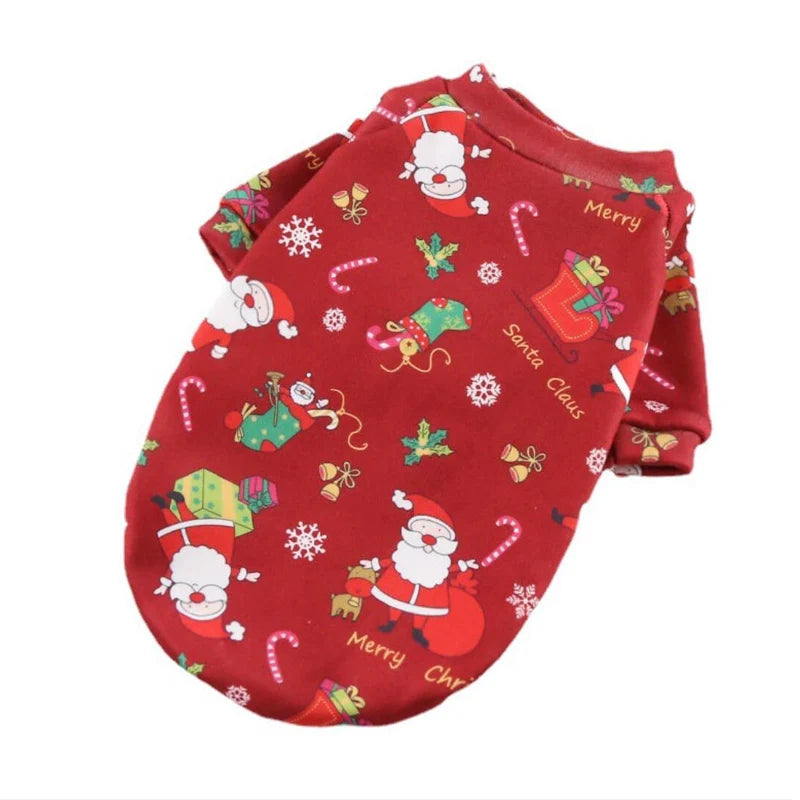 Large Dog Hoodies Christmas Sweater- Winter Warm Fleece Lined Pet Clothes Xmas Puppy Holiday for Medium Large Dogs