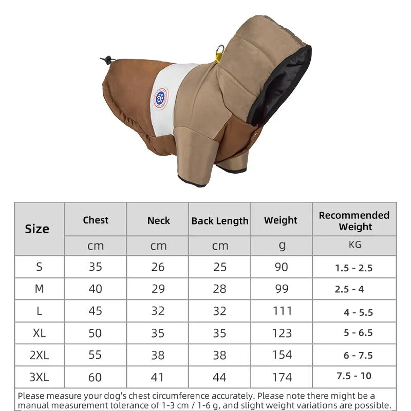 1.5-10 KgThickened and Warm Dogs Clothes Windproof Winter Clothing for Small to Medium Dogs Cotton Clothing Pet Winter Clothing