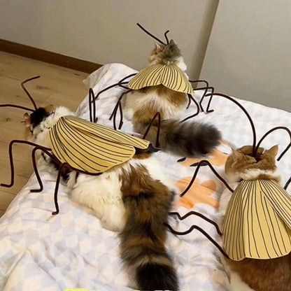 Pet Halloween Costume Cat Dog Cockroach Handmade DIY Cosplay Clothing Funny Pet wacky Costume Party