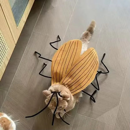 Pet Halloween Costume Cat Dog Cockroach Handmade DIY Cosplay Clothing Funny Pet wacky Costume Party