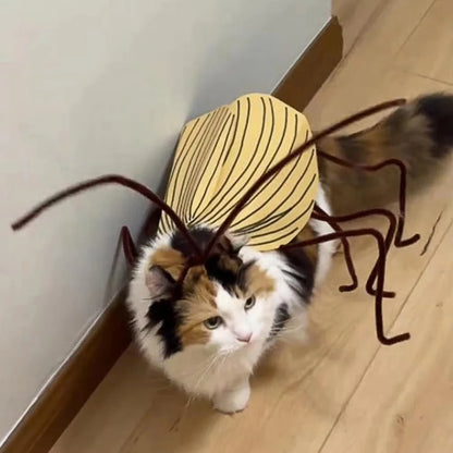 Pet Halloween Costume Cat Dog Cockroach Handmade DIY Cosplay Clothing Funny Pet wacky Costume Party