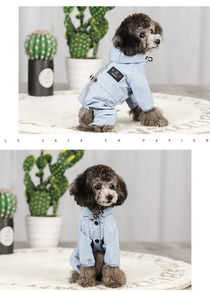 Pet Clothes Dog Jacket Waterproof Fashion For Small Large Dog Cats Bulldog Chihuahua Raincoat Reflective Adjustable Pet Jumpsuit