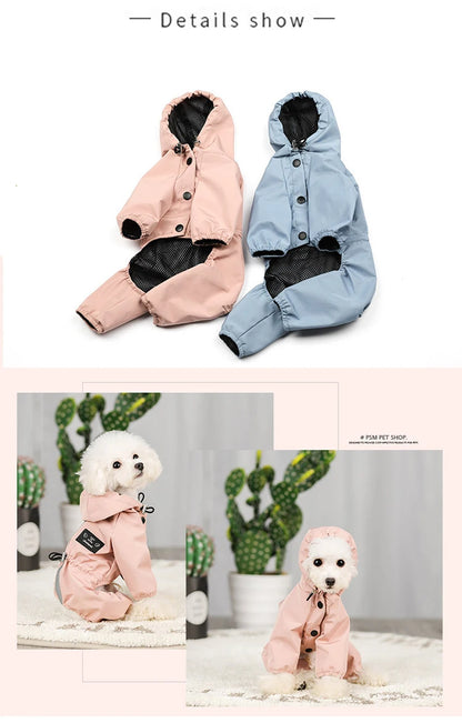 Pet Clothes Dog Jacket Waterproof Fashion For Small Large Dog Cats Bulldog Chihuahua Raincoat Reflective Adjustable Pet Jumpsuit