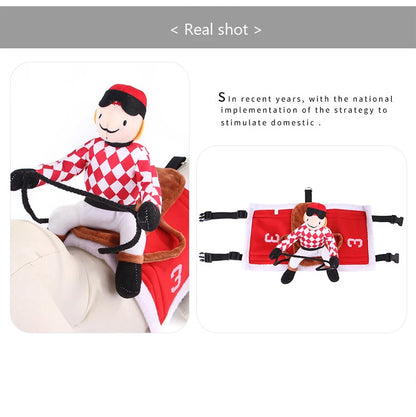 Dog fancy dress Horseback Riding Cosplay Costume Halloween Funny New Year's Dog Suit Soft Breathable Clothes Dogs Accessories