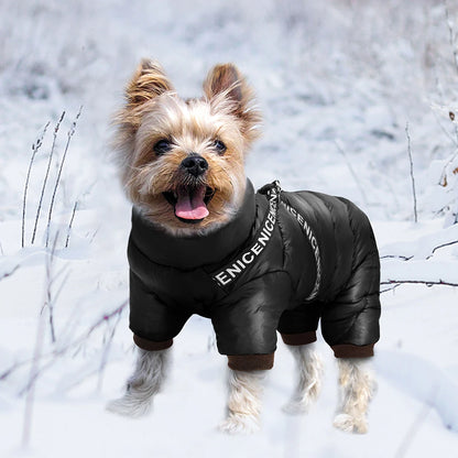 Winter Dog Clothes Super Warm Pet Dog Jacket Coat With Harness Waterproof Puppy Clothing Hoodies For Small Medium Dogs Outfit