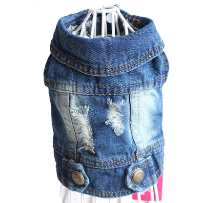 Denim Dog Clothes, Cowboy Pet Dog Coat, Puppy Clothing, Small Dogs Jeans Jacket, Vest Coat, Puppy Outfits, Cat Clothes, XS-2XL