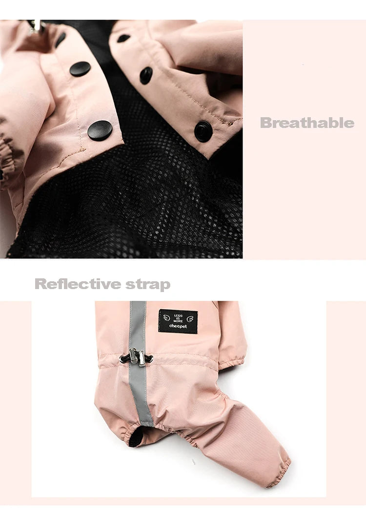 Pet Clothes Dog Jacket Waterproof Fashion For Small Large Dog Cats Bulldog Chihuahua Raincoat Reflective Adjustable Pet Jumpsuit