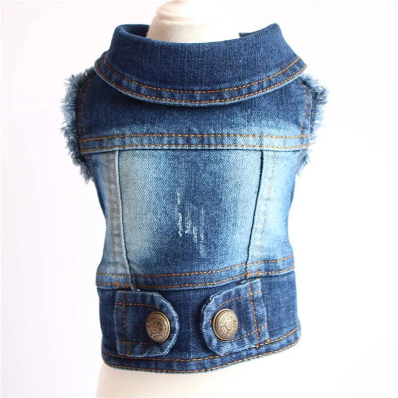Denim Dog Clothes, Cowboy Pet Dog Coat, Puppy Clothing, Small Dogs Jeans Jacket, Vest Coat, Puppy Outfits, Cat Clothes, XS-2XL