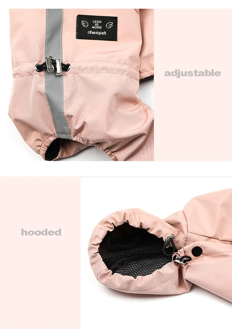Pet Clothes Dog Jacket Waterproof Fashion For Small Large Dog Cats Bulldog Chihuahua Raincoat Reflective Adjustable Pet Jumpsuit
