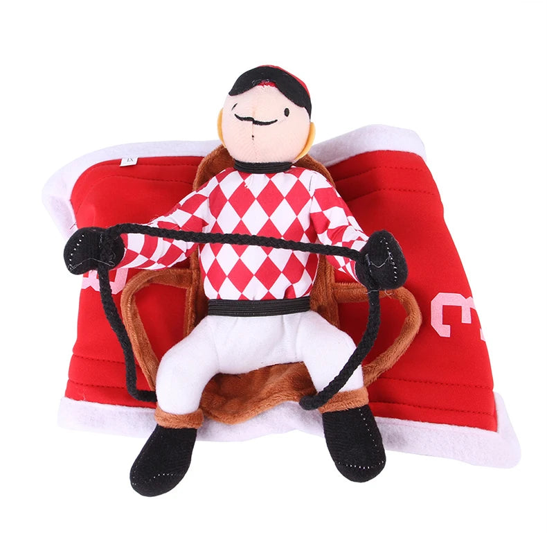Dog fancy dress Horseback Riding Cosplay Costume Halloween Funny New Year's Dog Suit Soft Breathable Clothes Dogs Accessories