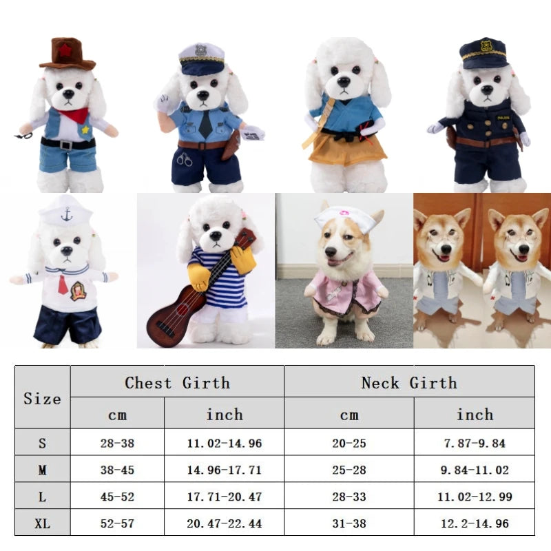 Funny Dog Clothes Sweatshirt Set Cosplay Big Suit Pet Clothes Party Costume Face Cloth Comical Outfits Halloween Dress Jumpsuit