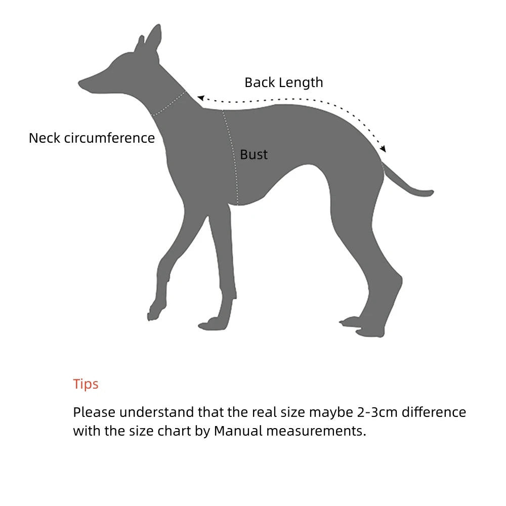 Clothing for Dogs Cute Winter Puppy Clothes Autumn Warm 4-legged Cotton Coffee Coat for Italian Greyhound Whippet Dog Sweatshirt