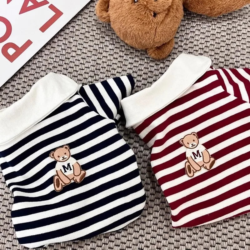 Dog Clothes 2025 Cute Bear Puppy Hoodies Autumn Winter Warm Coat Polo Shirts Cat Clothing Chihuhua Bichon Apparels Dog Pullover