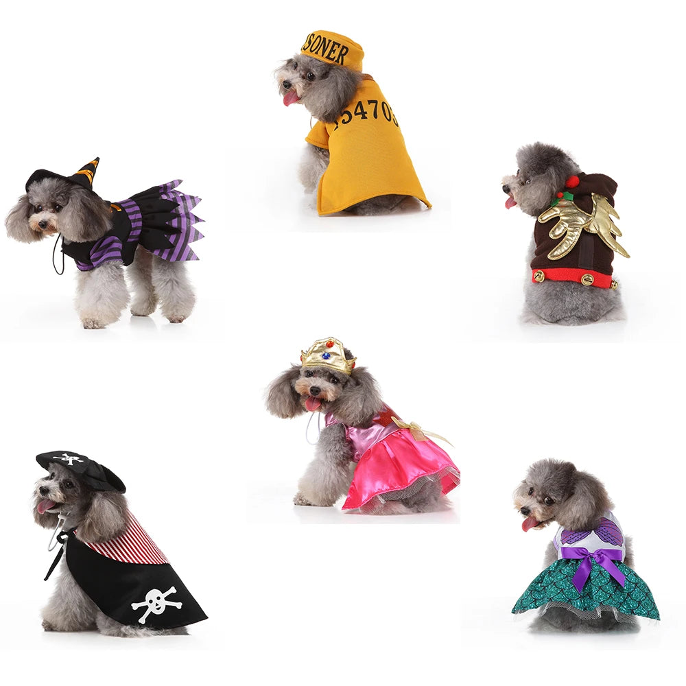 Funny Halloween Dog Costume Clothes for Small Dog Clothing Pet Dress Up Outfit Cosplay Christmas Party Carnival Hallowen Perro