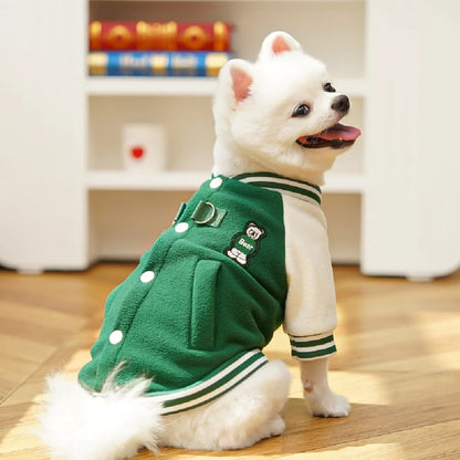 Dog clothing baseball jackets autumn/winter fleece jackets pet Teddy Shih Tzu French Bulldog Pug clothes accessories