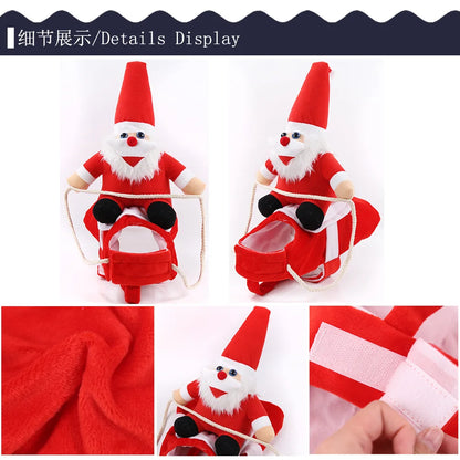 NONOR Dog Cat Christmas Costume Santa Claus Riding Pet Cosplay Clothes Christmas Party Design Spoof Clothes for Big Small Dog