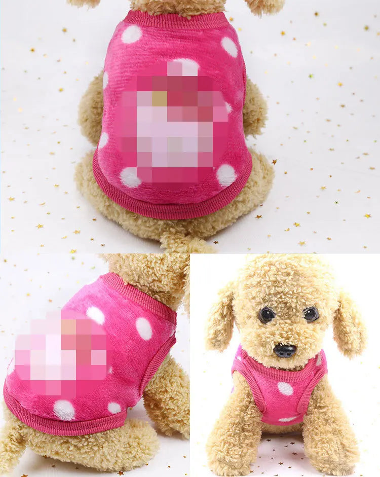 Cute Dog Clothes Winter Vest For Small Dogs Cats Warm Pets Sweater Soft Flannel Puppy Puffer Jacket Dog Accessories Supplies Xxs