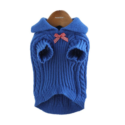 Luxury Pet Small Pet Dog Clothes Sweater Fashion Solid Fried Dough Twists Knitting Warm Comfort Clothing Sweater for Puppy