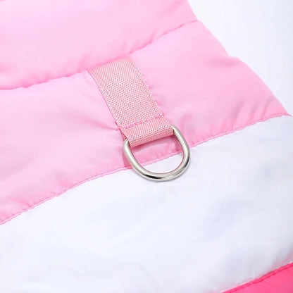 Windproof Dog Clothes  Color-blocking Puppy Coat  Winter Small Dogs Costumes Cats Clothing D-ring Yorkshire Pug Pet Outfits