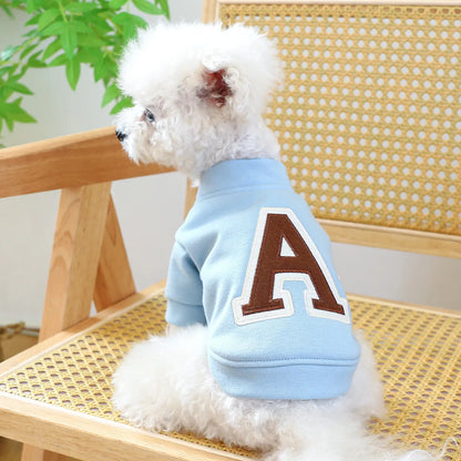 Clothes for Small Dogs Teddy than Bear Dog Clothes Autumn and Winter New Add Velvet Warm Warm Letter R Hoodie