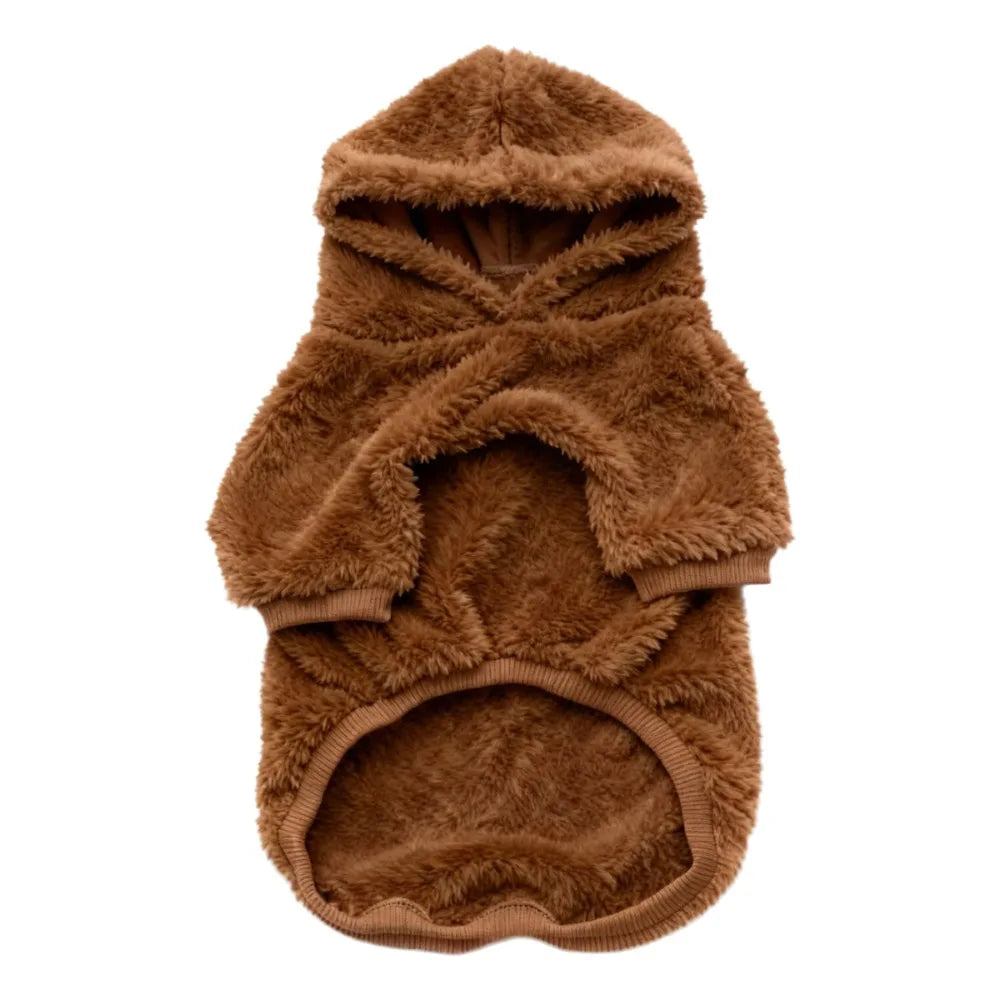 Winter Pet Dog Clothes Fleece Warm Hoodie For Medium Large Dogs Soft Dog Plush Outdoor Coat Labrador Golden Retriever Clothing