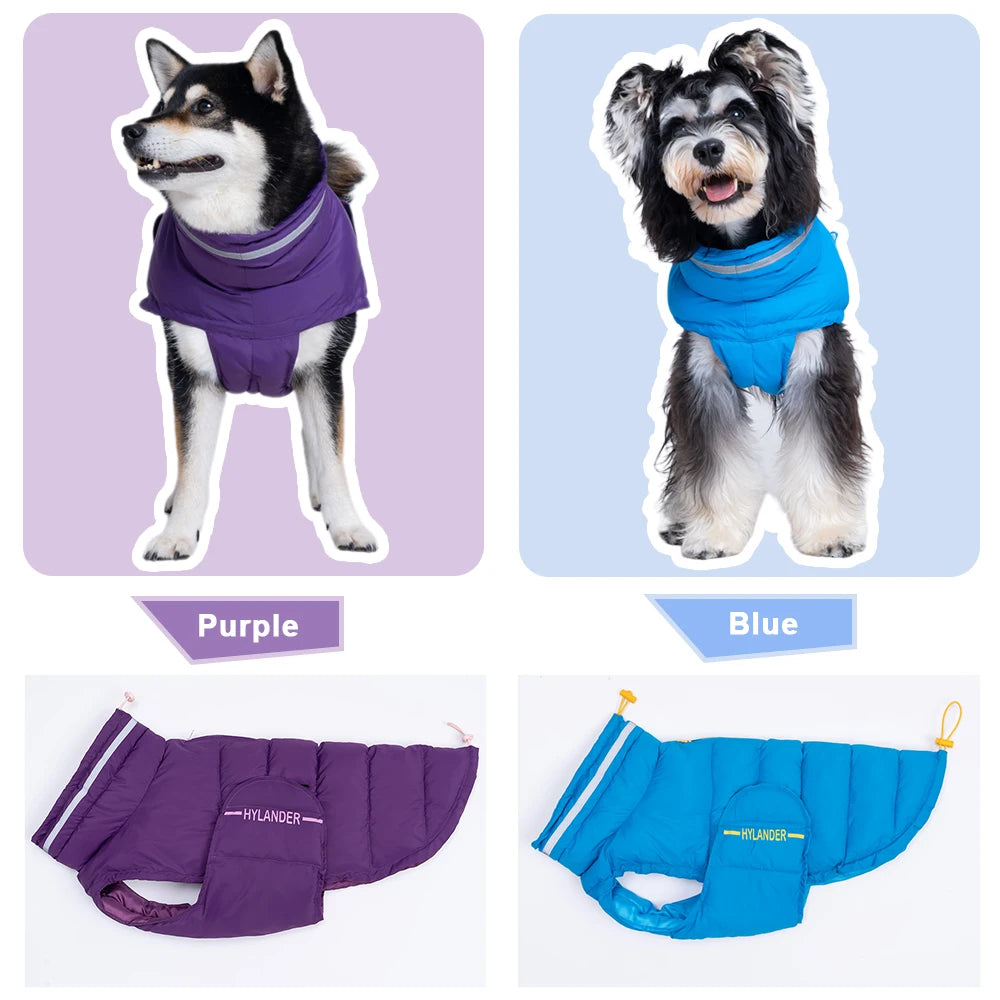 Dog Coat Apparels Costumes Jacket For Dogs Reflective High-necked Pet Quilted Puffer Warm Winter Large Dog clothes