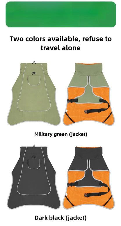 Dog Clothes Outdoor jacket Outfit Waterproof Rainproof Clothing Coat Pet Outdoor Rain Dual Use Cloth Large Dog Pet Wind Clothes