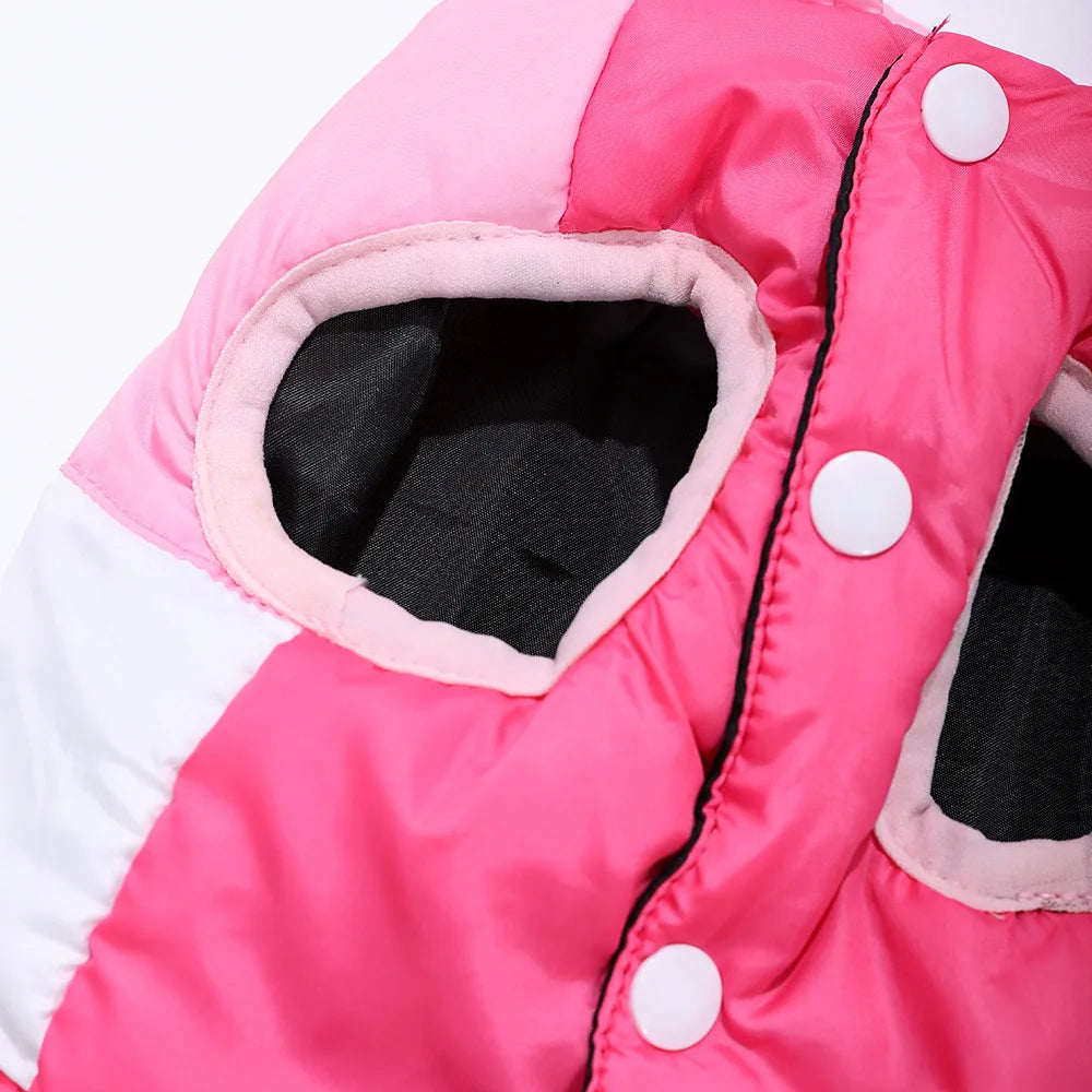 Windproof Dog Clothes  Color-blocking Puppy Coat  Winter Small Dogs Costumes Cats Clothing D-ring Yorkshire Pug Pet Outfits