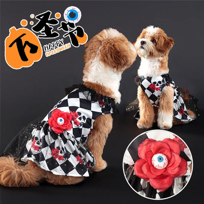 Newfashion Autumn Halloween Pet Dress Scary Costume For Dogs Party Outfit Cross Border Hot Salecat Pet Clothes
