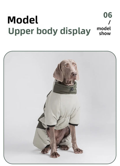 2025 New Winter style dog clothes outdoor large  four-legged clothes big windbreaker cold-proof warm fashion pet clothing