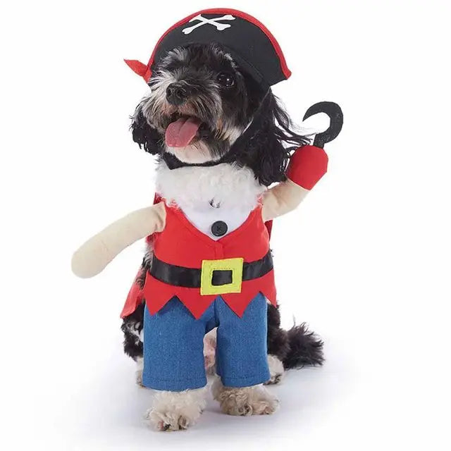 Horror Halloween Pet Costume Dog Cat Funny Party Cosplay Outfit Creative Pet Jumpsuit Suit Holiday Puppy Dress Up With Headgear