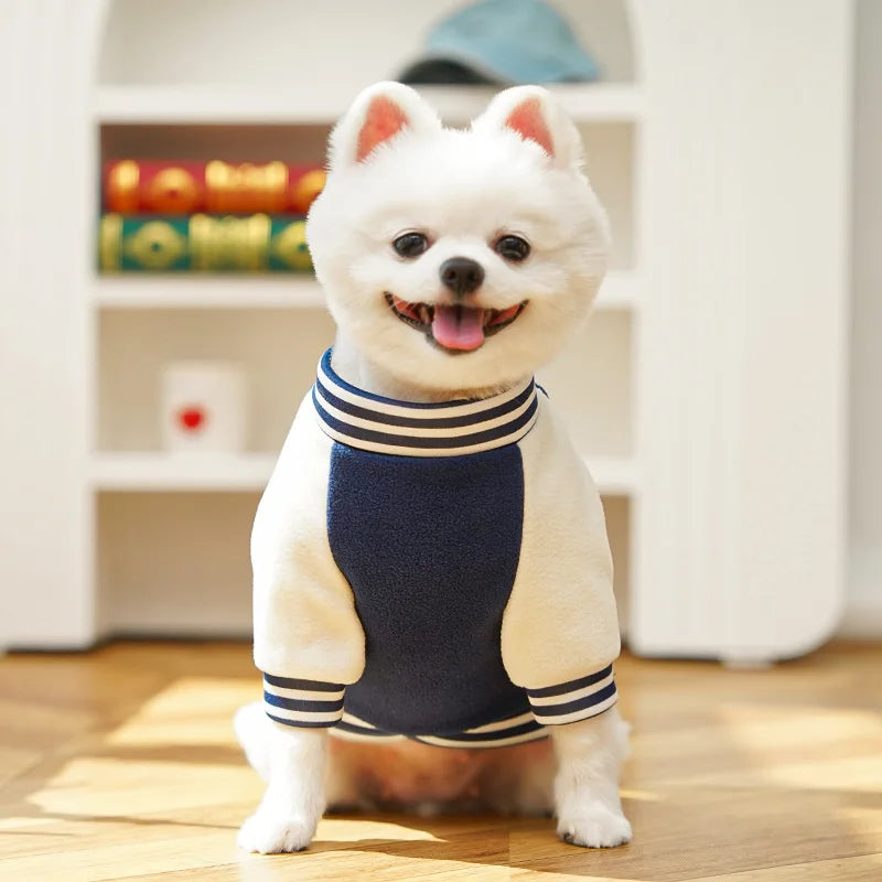 Dog clothing baseball jackets autumn/winter fleece jackets pet Teddy Shih Tzu French Bulldog Pug clothes accessories