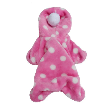 Pet Clothes Flannel Dog Costume Dog Cold Weather Coats Cat Apparel Soft Flannel Doggie Jumpsuit Clothes Pet Four Legged Pajamas
