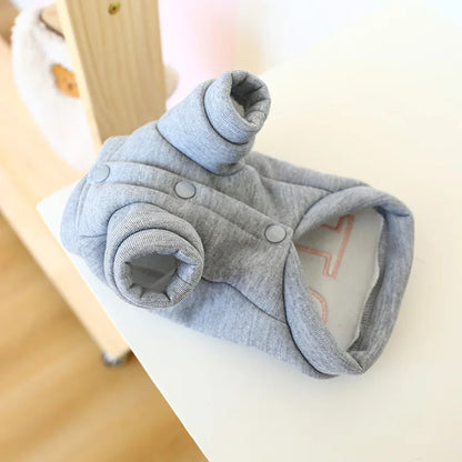Clothes for Small Dogs Teddy than Bear Dog Clothes Autumn and Winter New Add Velvet Warm Warm Letter R Hoodie