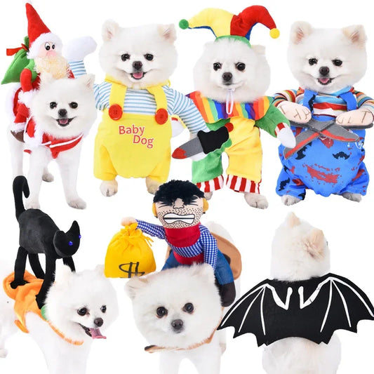 Halloween Funny Dog Clothes for Small Medium Dogs Cats Party Dressed Up Cosplay Costumes Bulldog French Chihuahua Pet Outfits