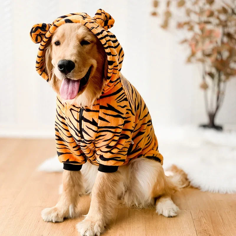 Dog Pajama Coat Pet Clothes for Medium Large Dogs Dog Hoody Winter Warm Fleece Golden Retriever Labrador Dogs Clothes Costume