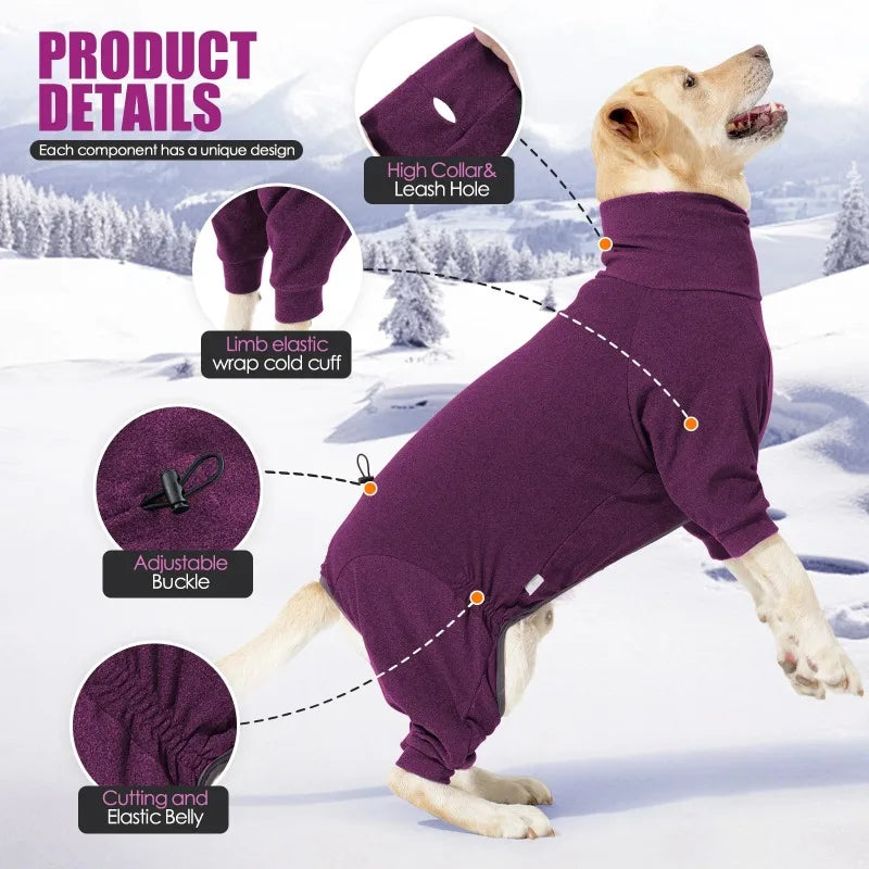 Winter Dog Clothes  4 Legs Jumpsuits Warm Fleece Coat Clothing Autumn for Small Medium Large Dogs Big Pets Apparel Supplies