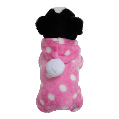Pet Clothes Flannel Dog Costume Dog Cold Weather Coats Cat Apparel Soft Flannel Doggie Jumpsuit Clothes Pet Four Legged Pajamas