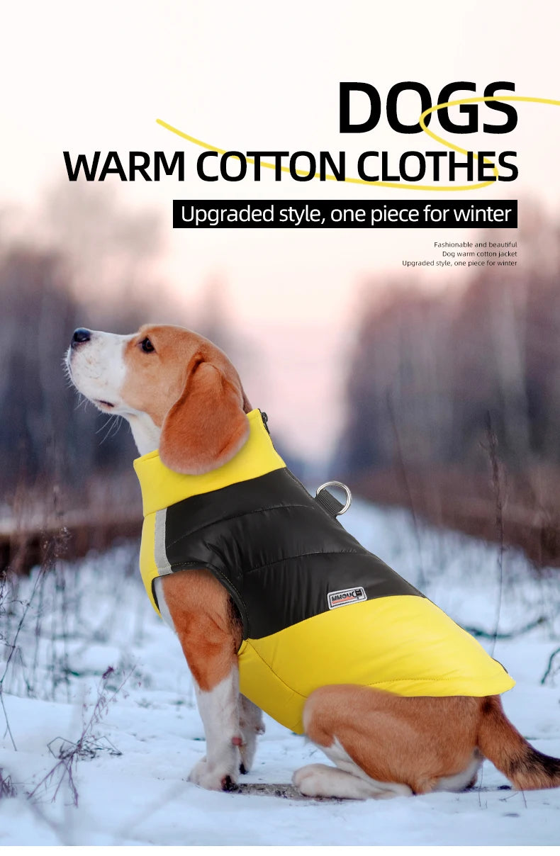 Winter Clothes for Dogs Warm Clothing Labrador Cotton Coat Harnesses Pet Products Clothes for Small Large Dog Reflective Stripe
