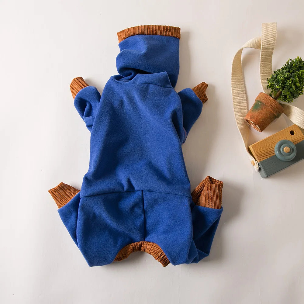 Dog Clothes Pet Plush Warm High Neck Four Legged Clothes Slightly Elastic Little Lingti Huibit Clothes Four Legged Warm Base