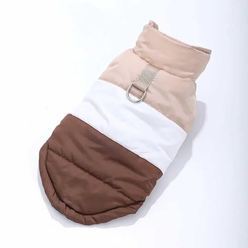 Windproof Dog Clothes  Color-blocking Puppy Coat  Winter Small Dogs Costumes Cats Clothing D-ring Yorkshire Pug Pet Outfits