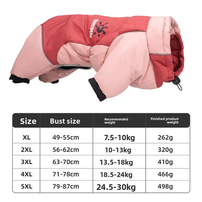 2025 New Winter style dog clothes outdoor large  four-legged clothes big windbreaker cold-proof warm fashion pet clothing