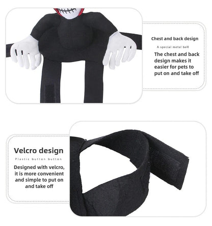 Halloween Pet Cosplay Costume Scary Doll Horseback Riding Outfit Dog Cat Spooky Pet Halloween Attire Dress Up Party Dog Vest