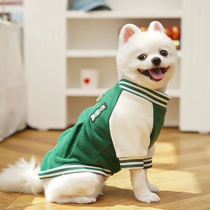 Dog clothing baseball jackets autumn/winter fleece jackets pet Teddy Shih Tzu French Bulldog Pug clothes accessories