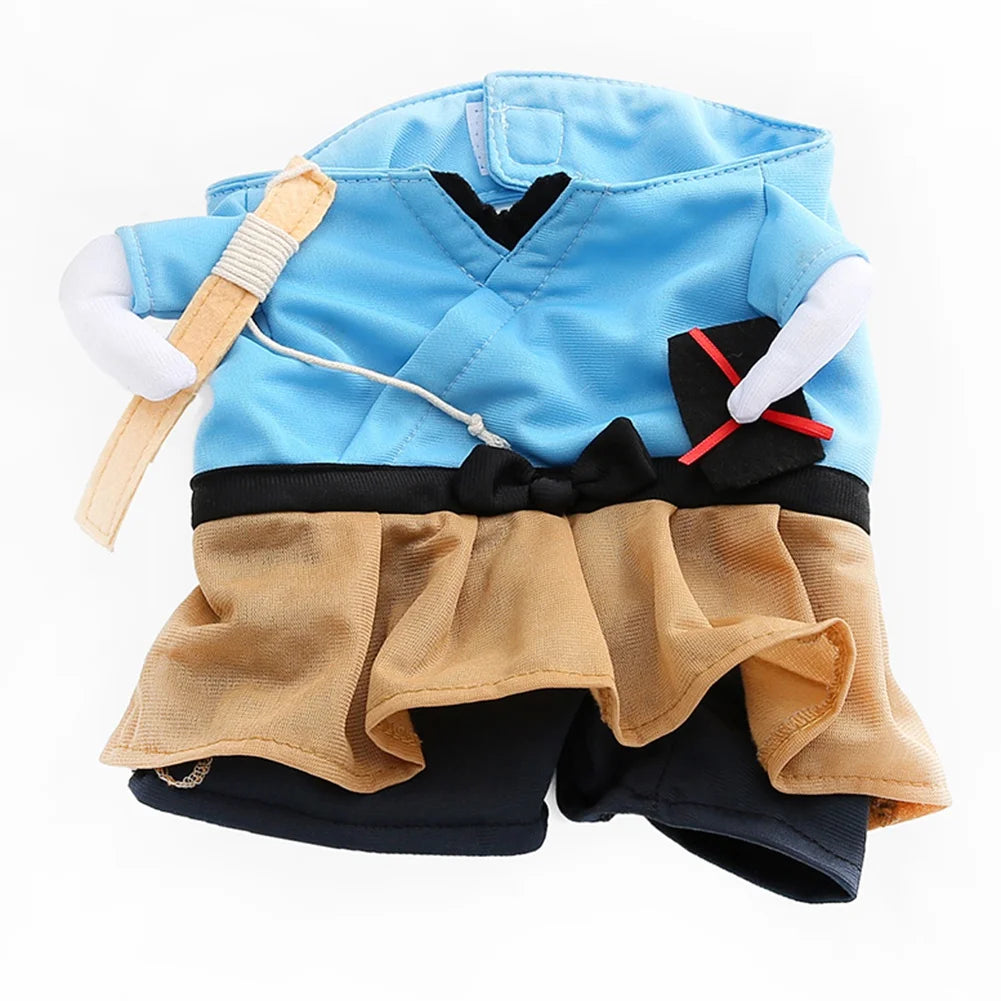 Funny Pet Clothes Cosplay Samurai Dog Cat Halloween Party Cute Costume Clothing Comfort For Small Medium Dog Chihuahua